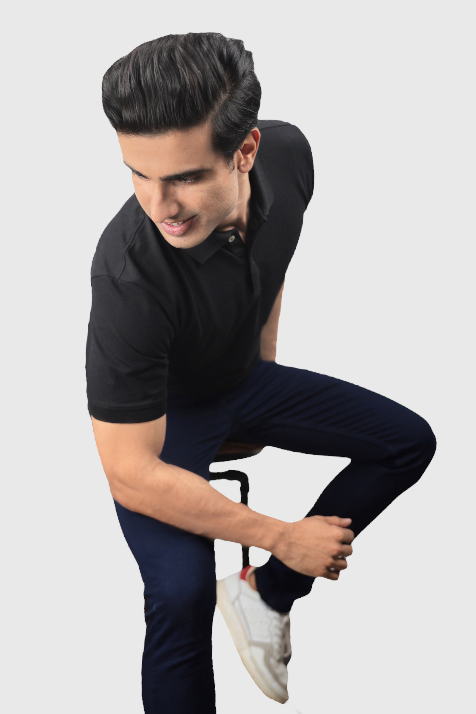 Albatross men’s Black cotton Matty collar tshirt