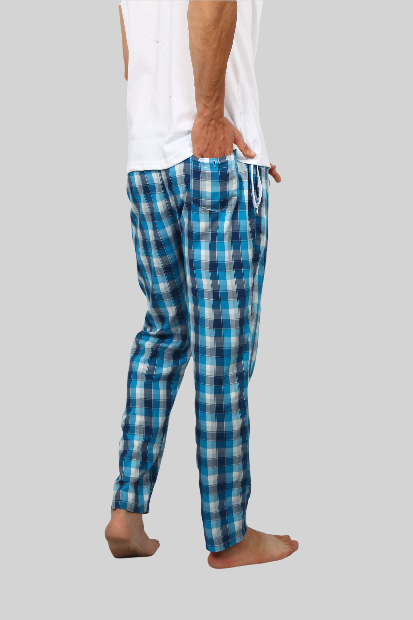 Steel Blue soft and super comfortable checkered pajamas for men