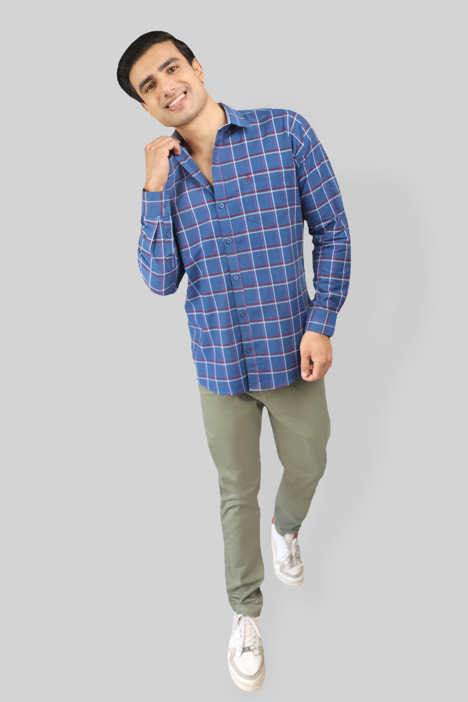 Blue Checks premium Cotton shirt for men