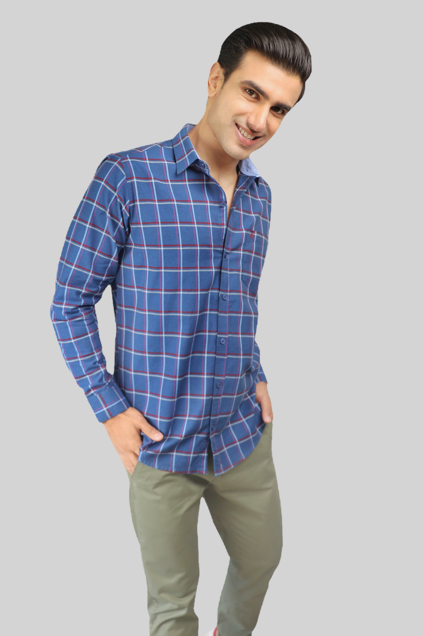 Blue Checks premium Cotton shirt for men