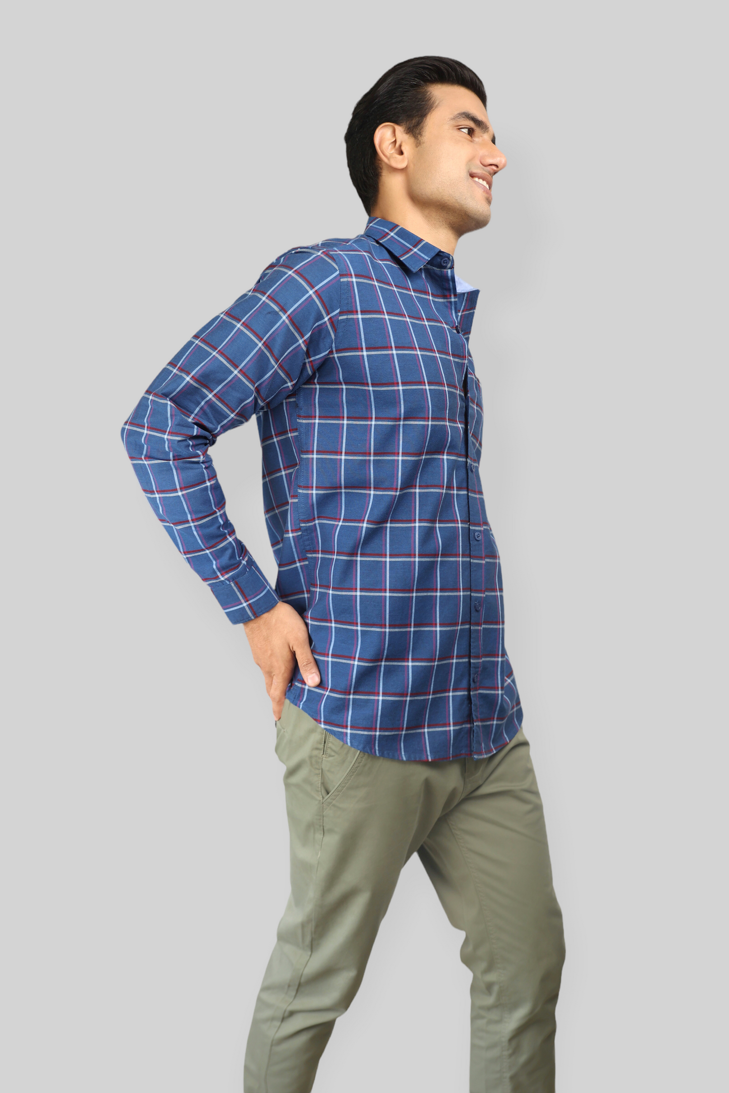 Blue Checks premium Cotton shirt for men