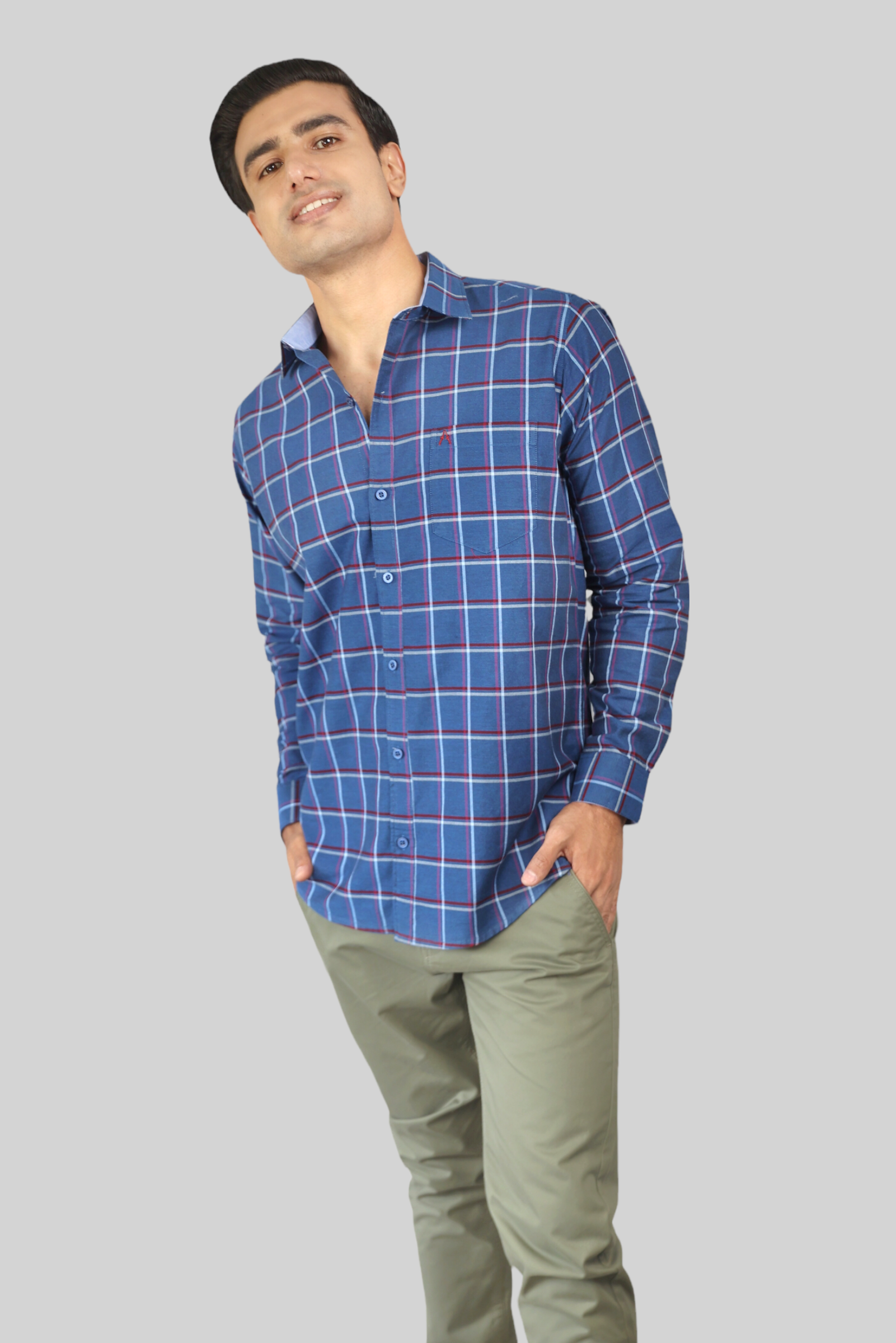 Blue Checks premium Cotton shirt for men