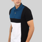 Blue-White Albatross men’s panel color-block cotton Matty collar tshirt