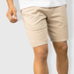Cream casual cotton fleece shorts for men