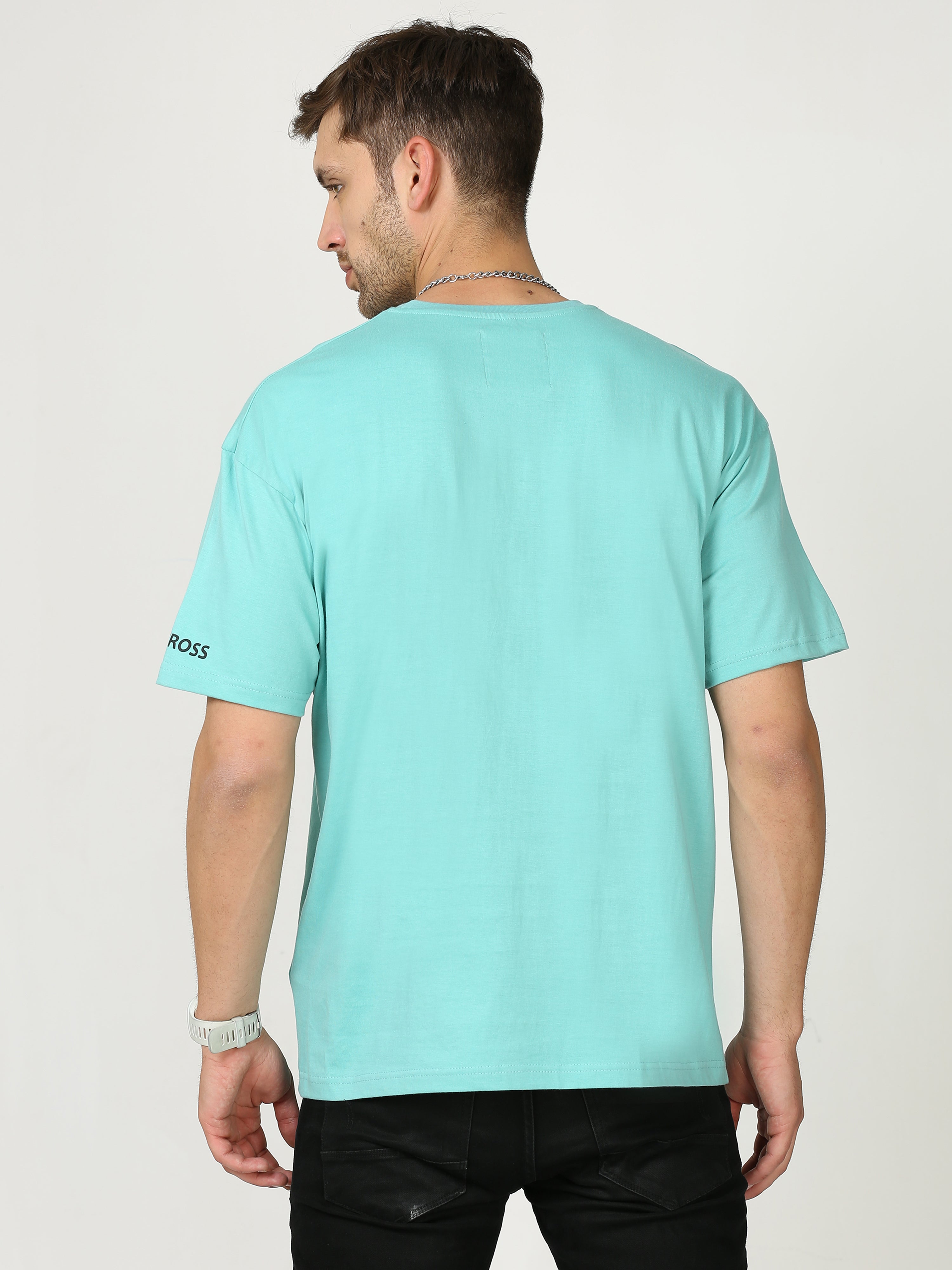 Aqua marine dancing tiger Printed Oversized T-shirt