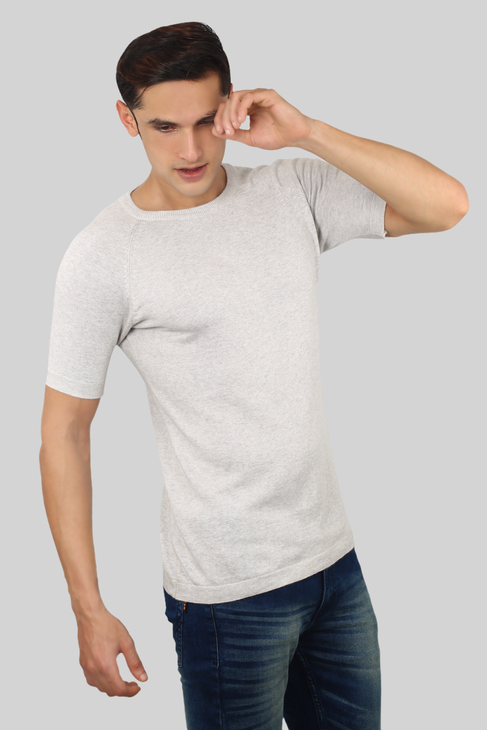 Acru Half Sleeve Flat Knit Round neck T-Shirt for men