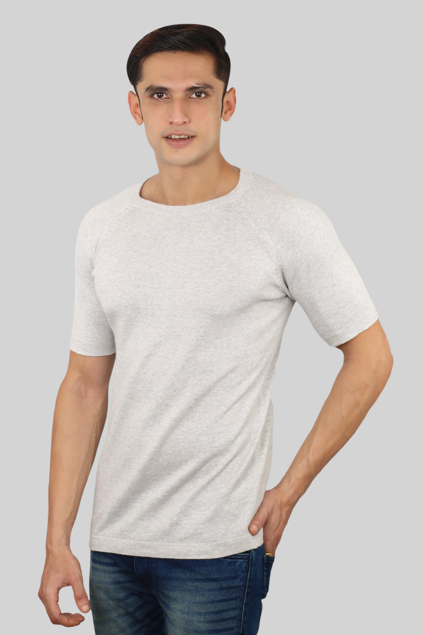 Acru Half Sleeve Flat Knit Round neck T-Shirt for men