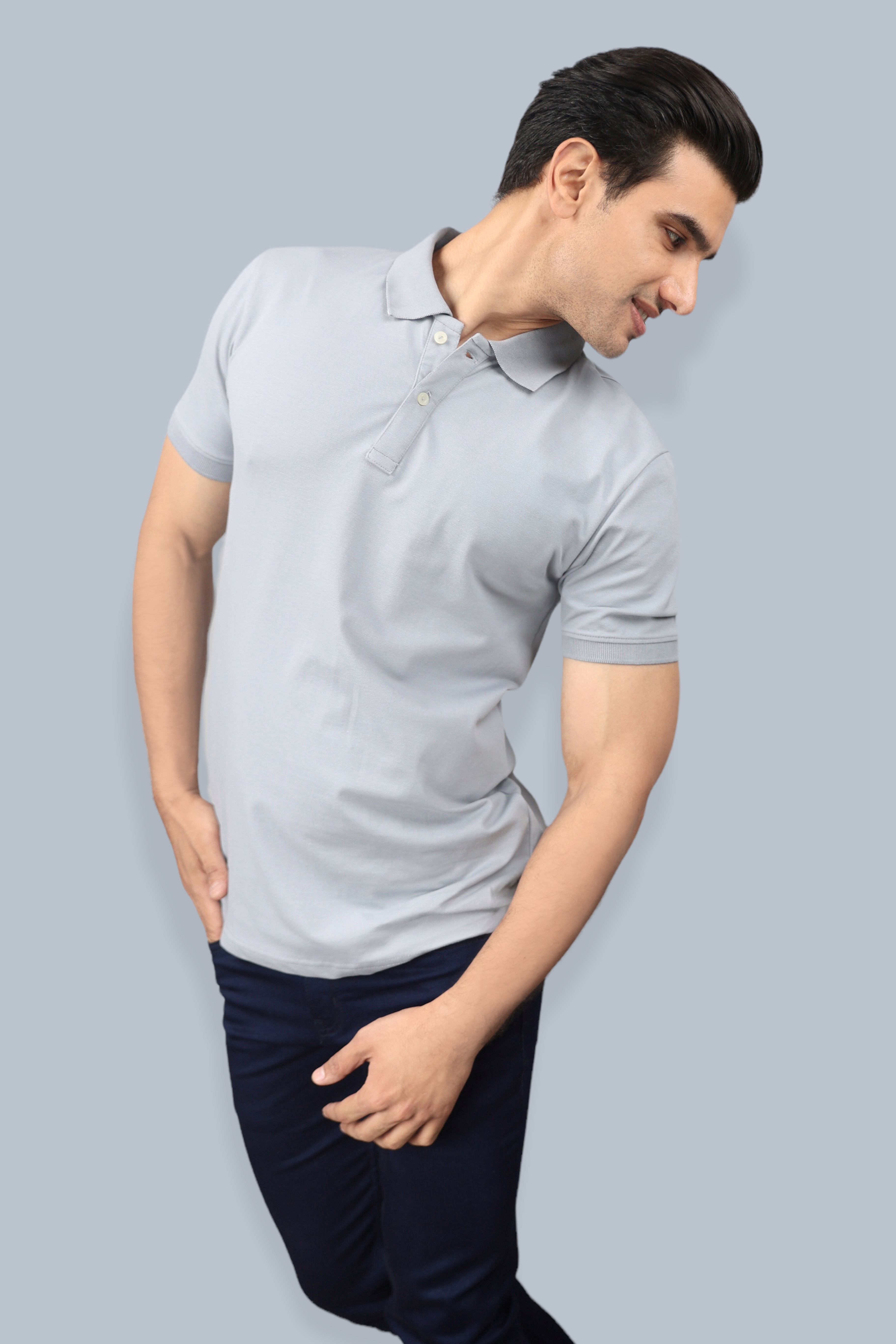 Albatross men’s gray cotton Matty collar tshirt