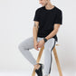 Light Gray striped casual premium Popcorn Track Pant for mens