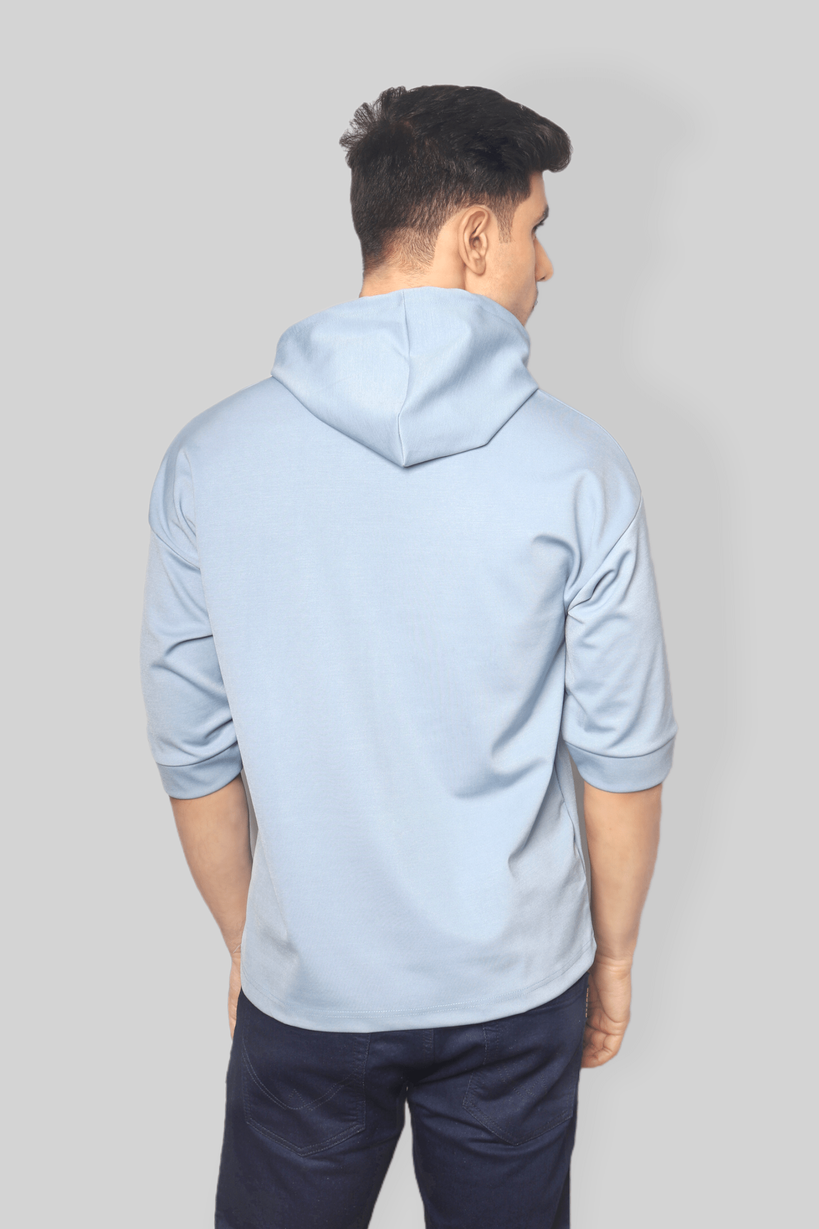 Light Blue off shoulder Oversized  Hoodie