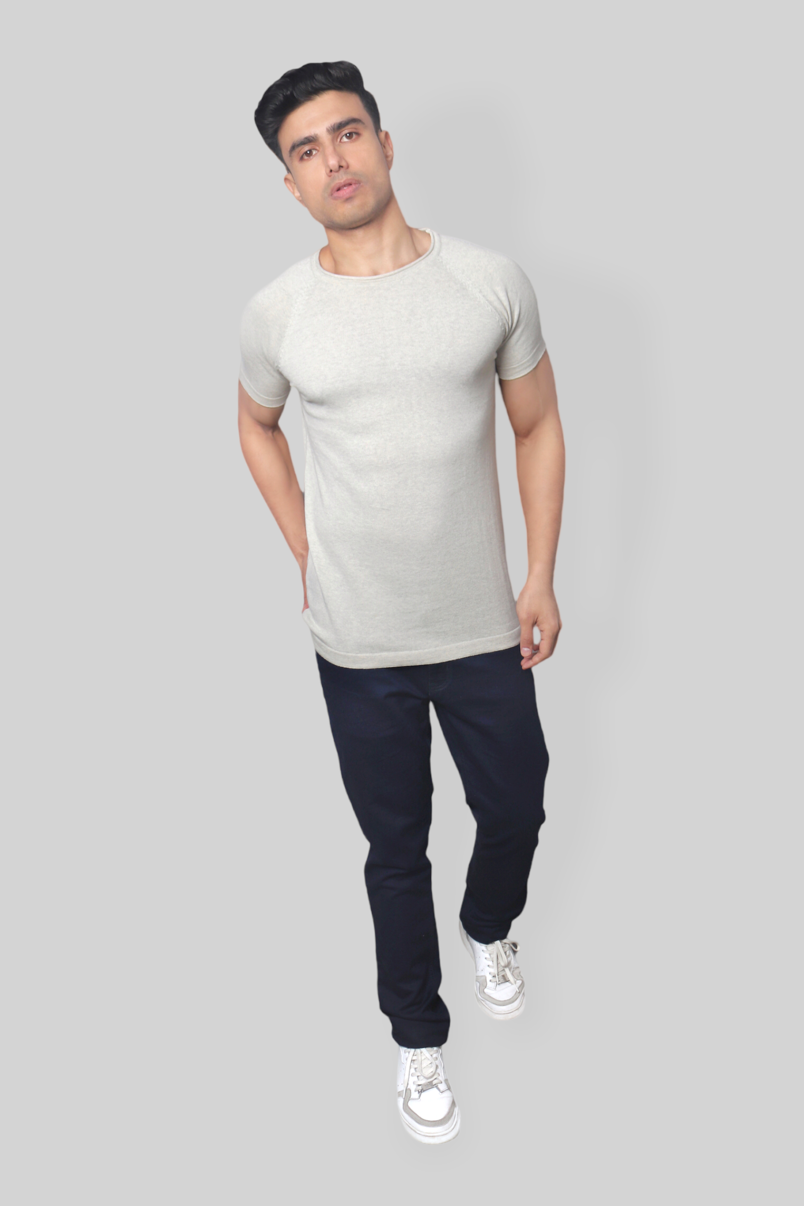 Acru Half Sleeve Flat Knit rough neck T-Shirt mens