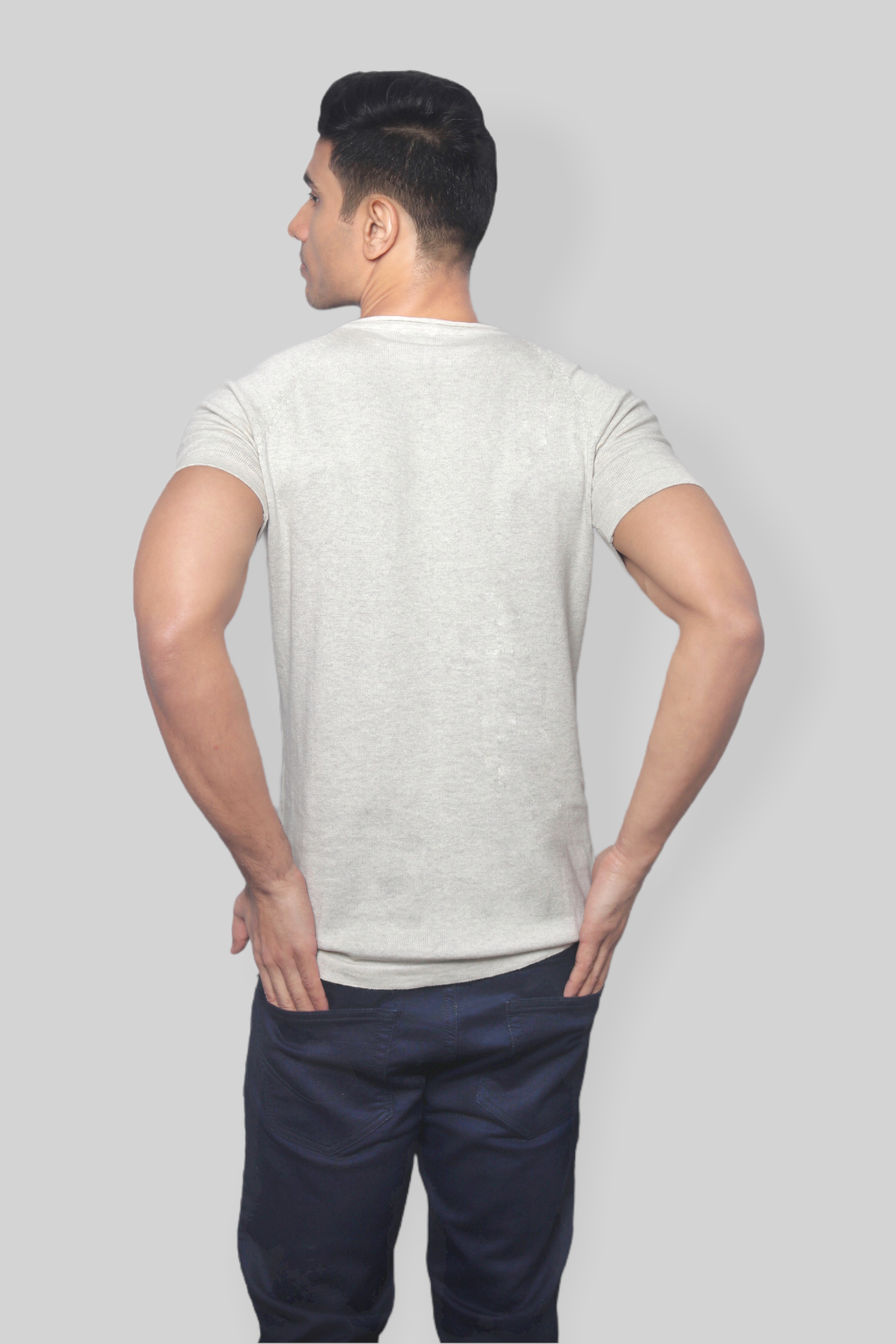 Acru Half Sleeve Flat Knit rough neck T-Shirt mens