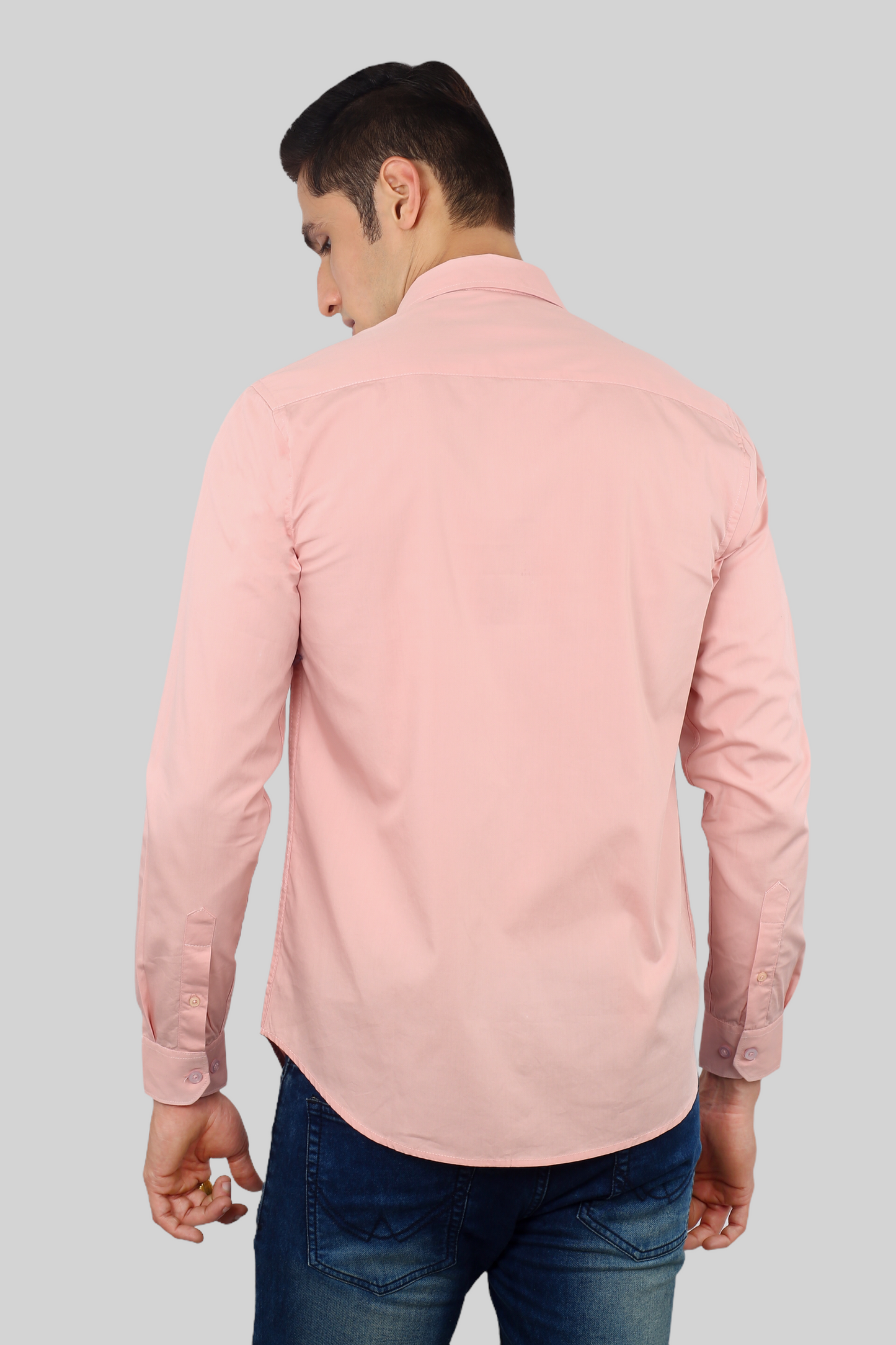 Light Pink Plain Cotton Shirt