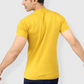 Mustard Half Sleeve Flat Knit self striped Round neck T-Shirt for men