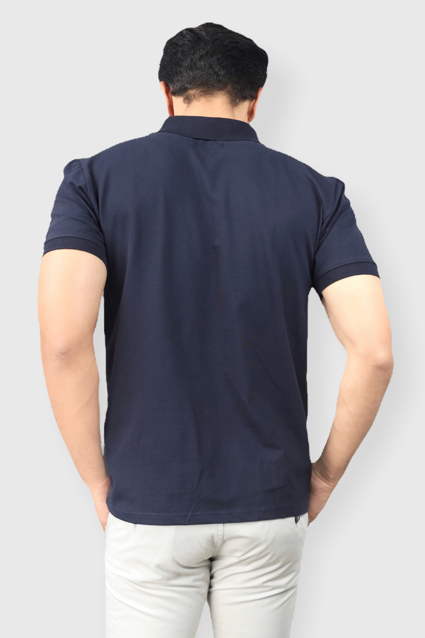 Albatross men’s Navy Blue cotton Matty collar tshirt