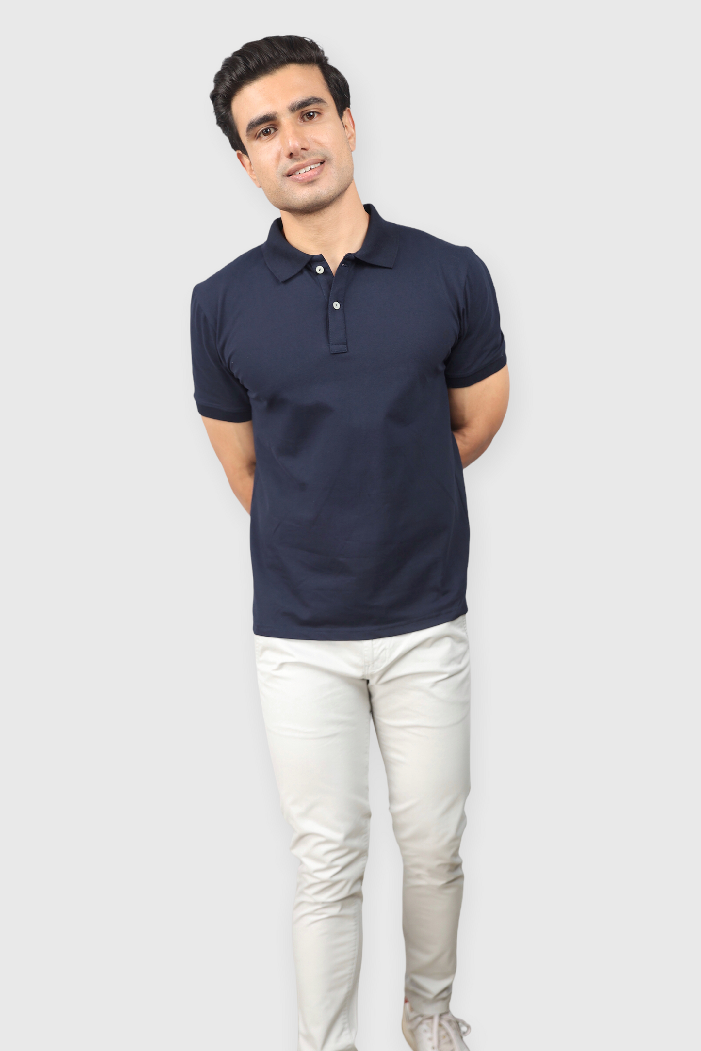 Albatross men’s Navy Blue cotton Matty collar tshirt