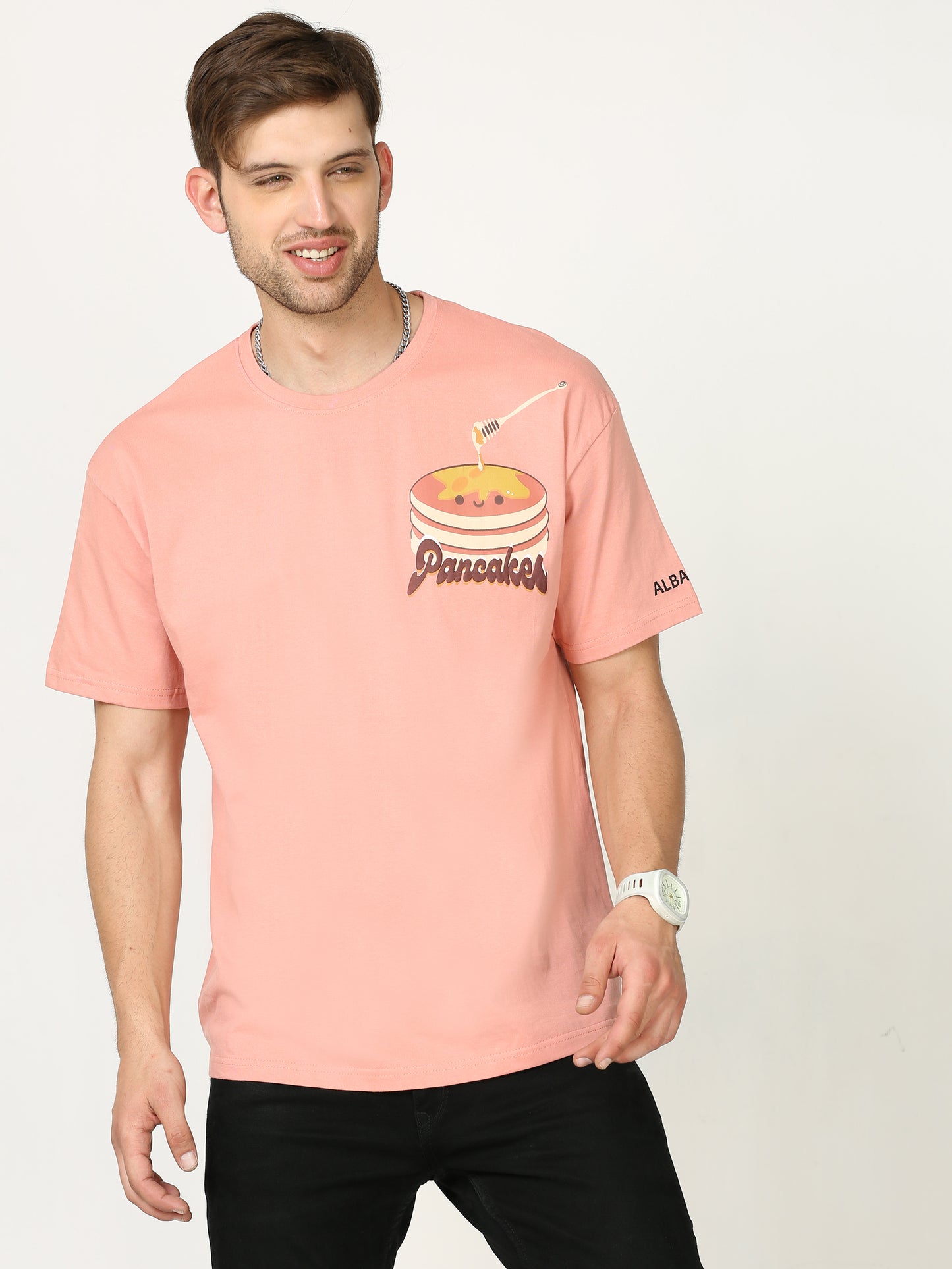 Rose Gold Pancake Printed Oversized T-shirt