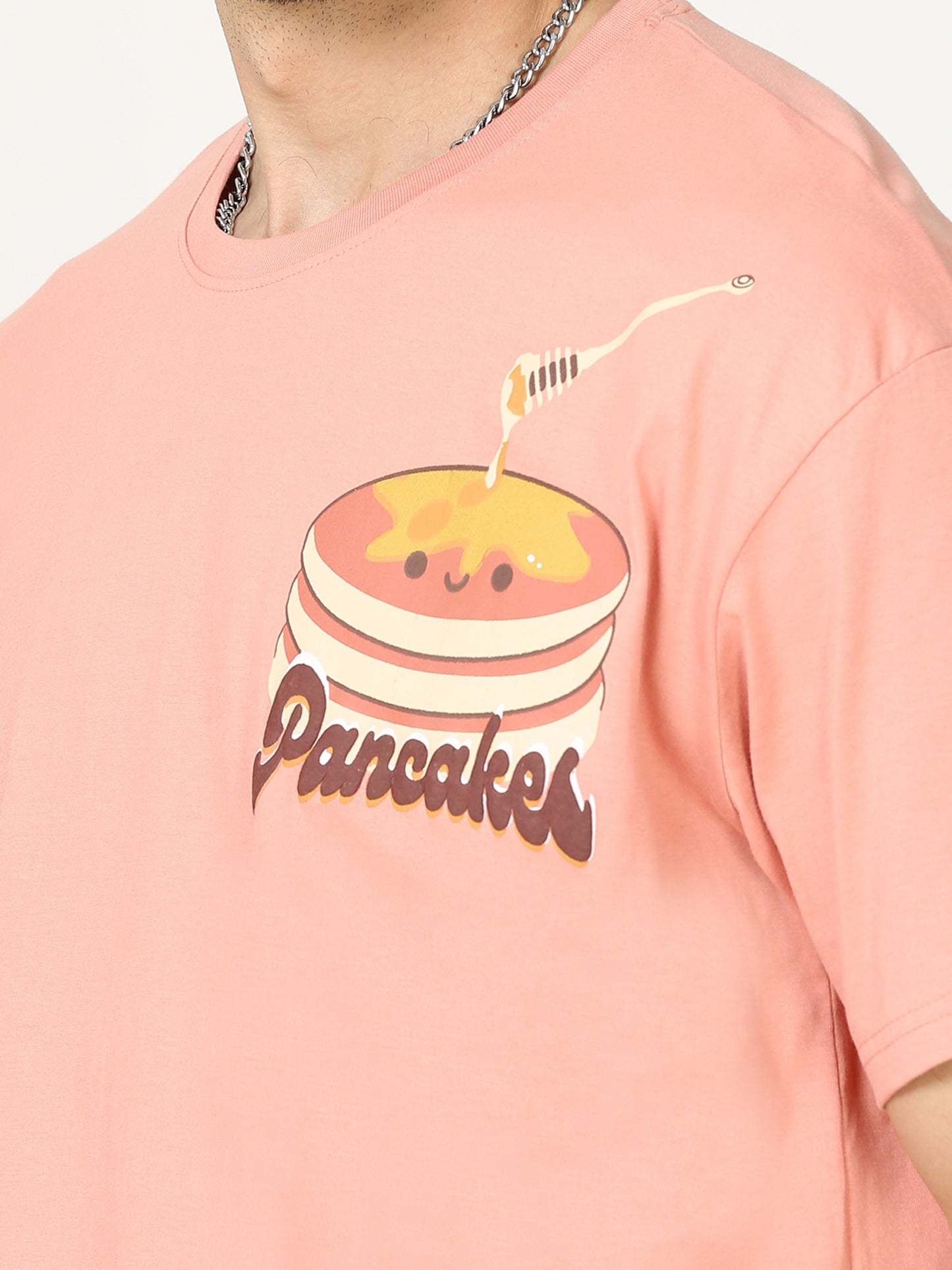 Rose Gold Pancake Printed Oversized T-shirt