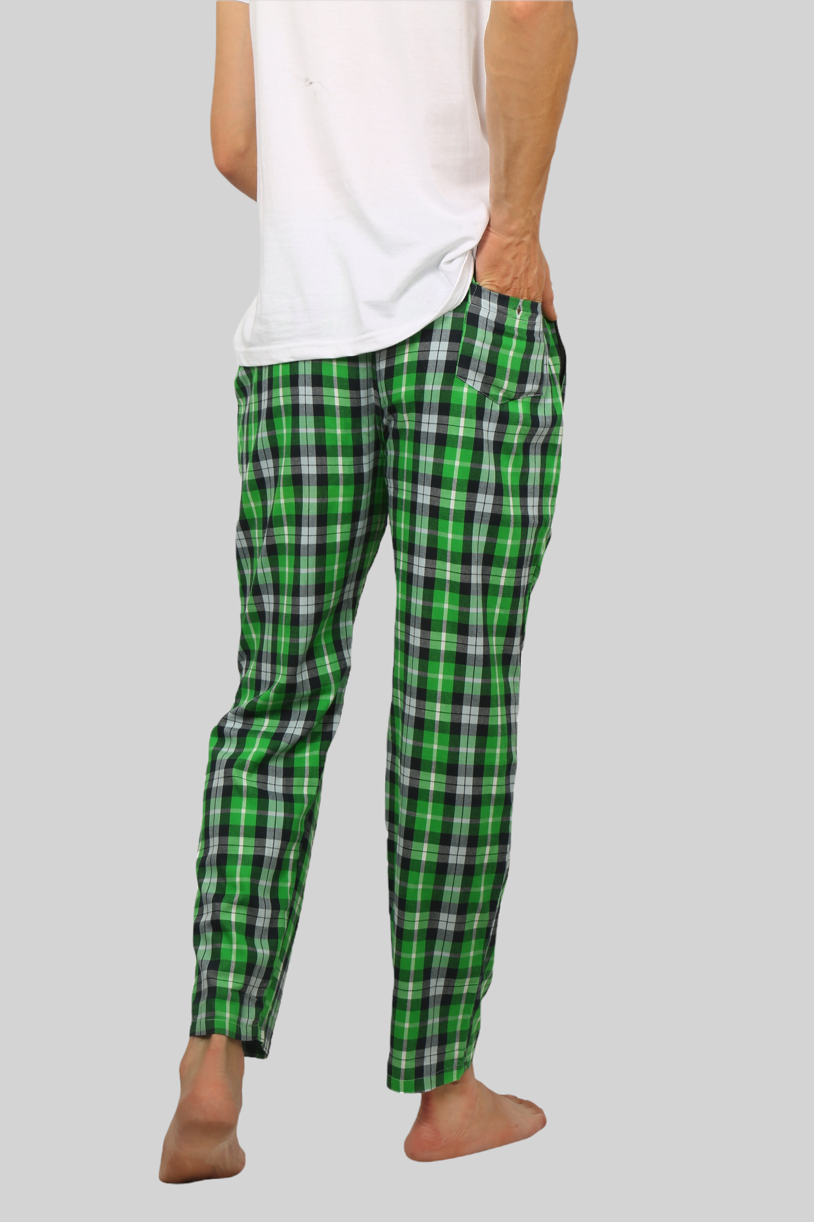 Parrot Green soft and super comfortable checkered pajamas for men