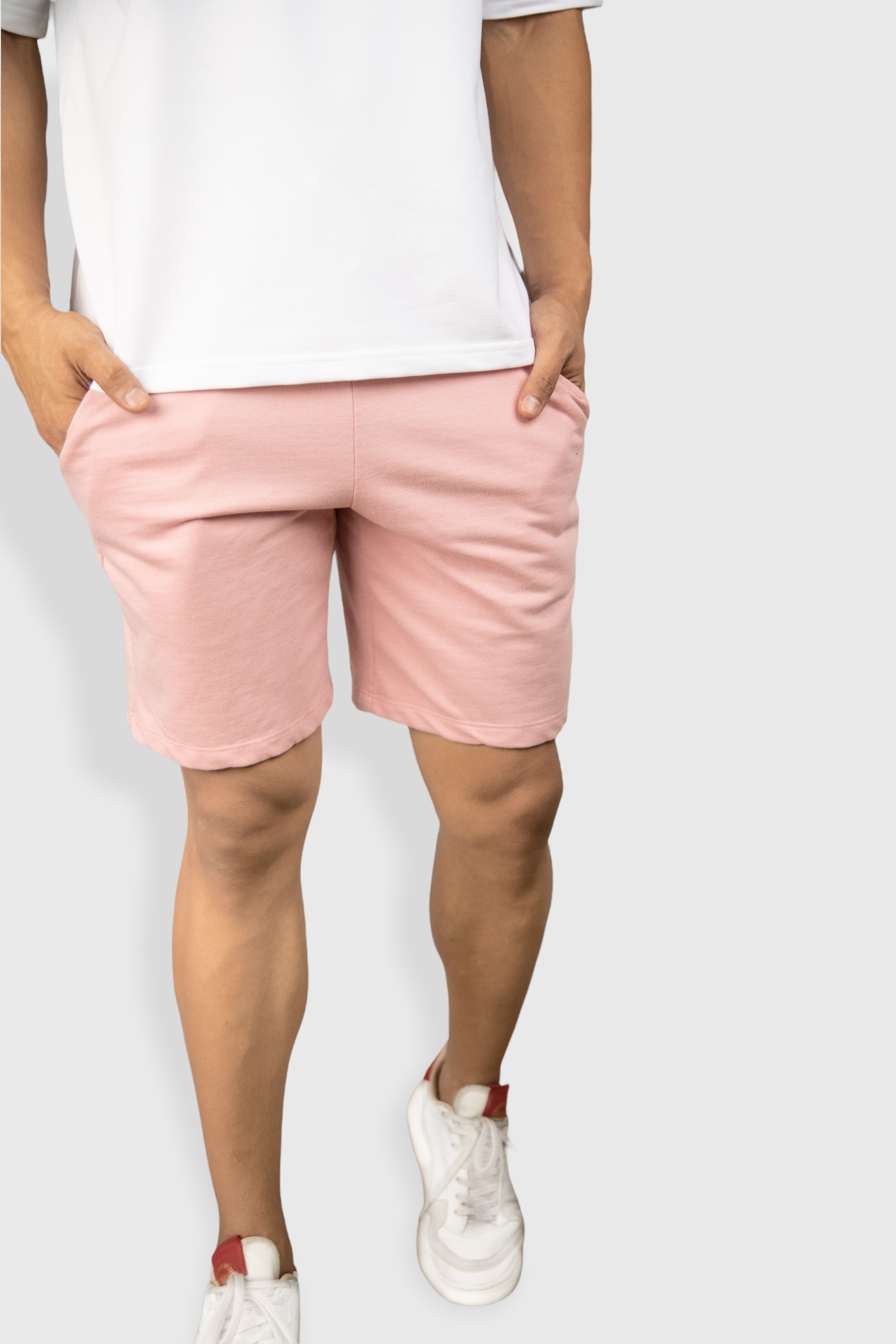 Mens pink sale fleece shorts