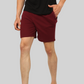Maroon casual premium popcorn shorts for men