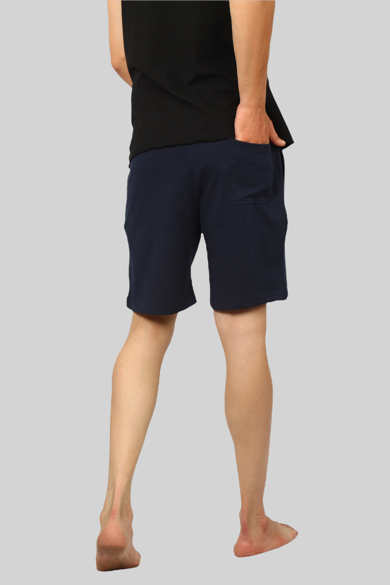 Ink Blue casual premium popcorn shorts for men