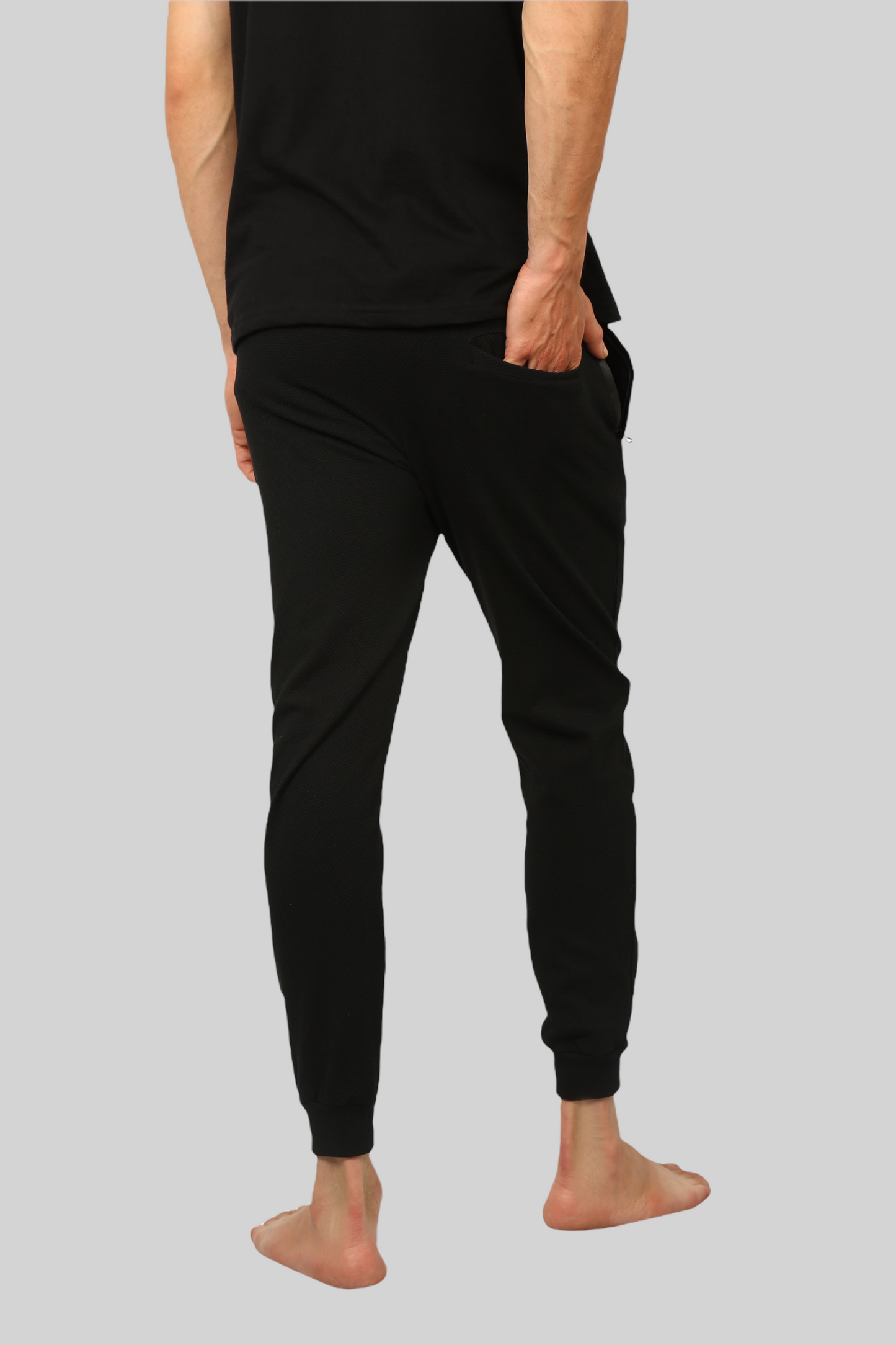 Black casual premium Popcorn Track Pant for mens