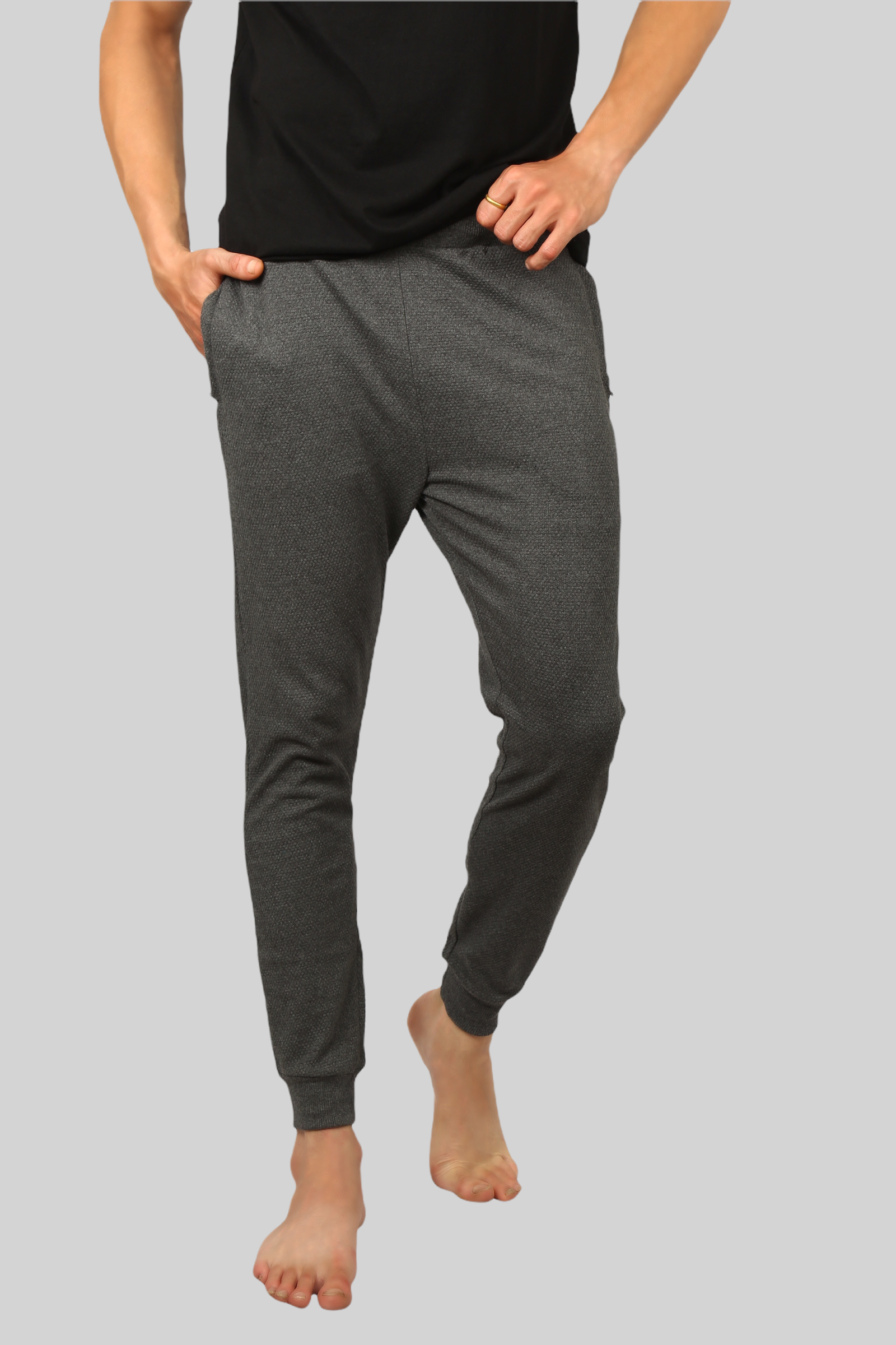 Dark Grey casual premium Popcorn Track Pant for mens