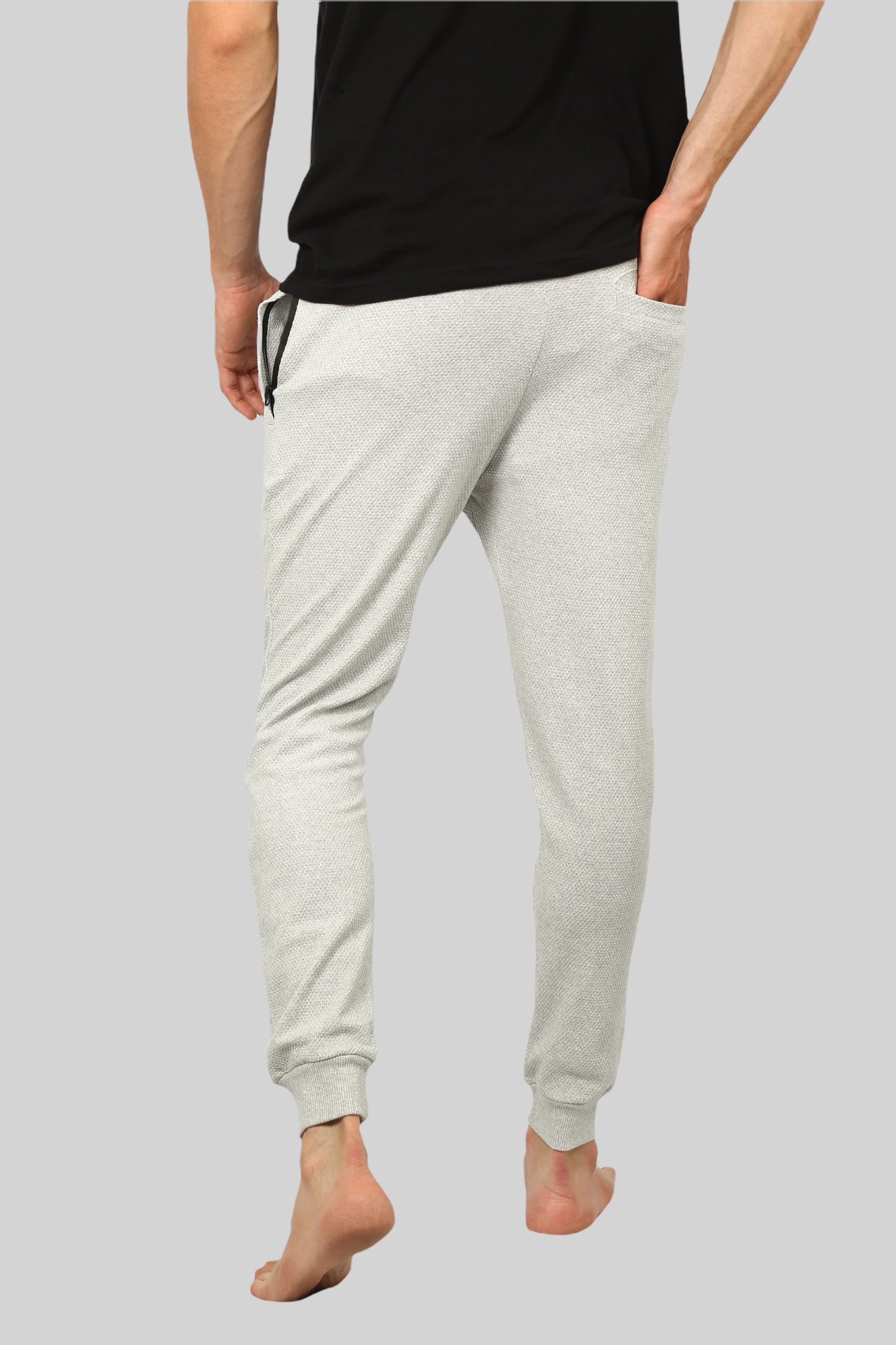Light Gray casual premium Popcorn Track Pant for mens