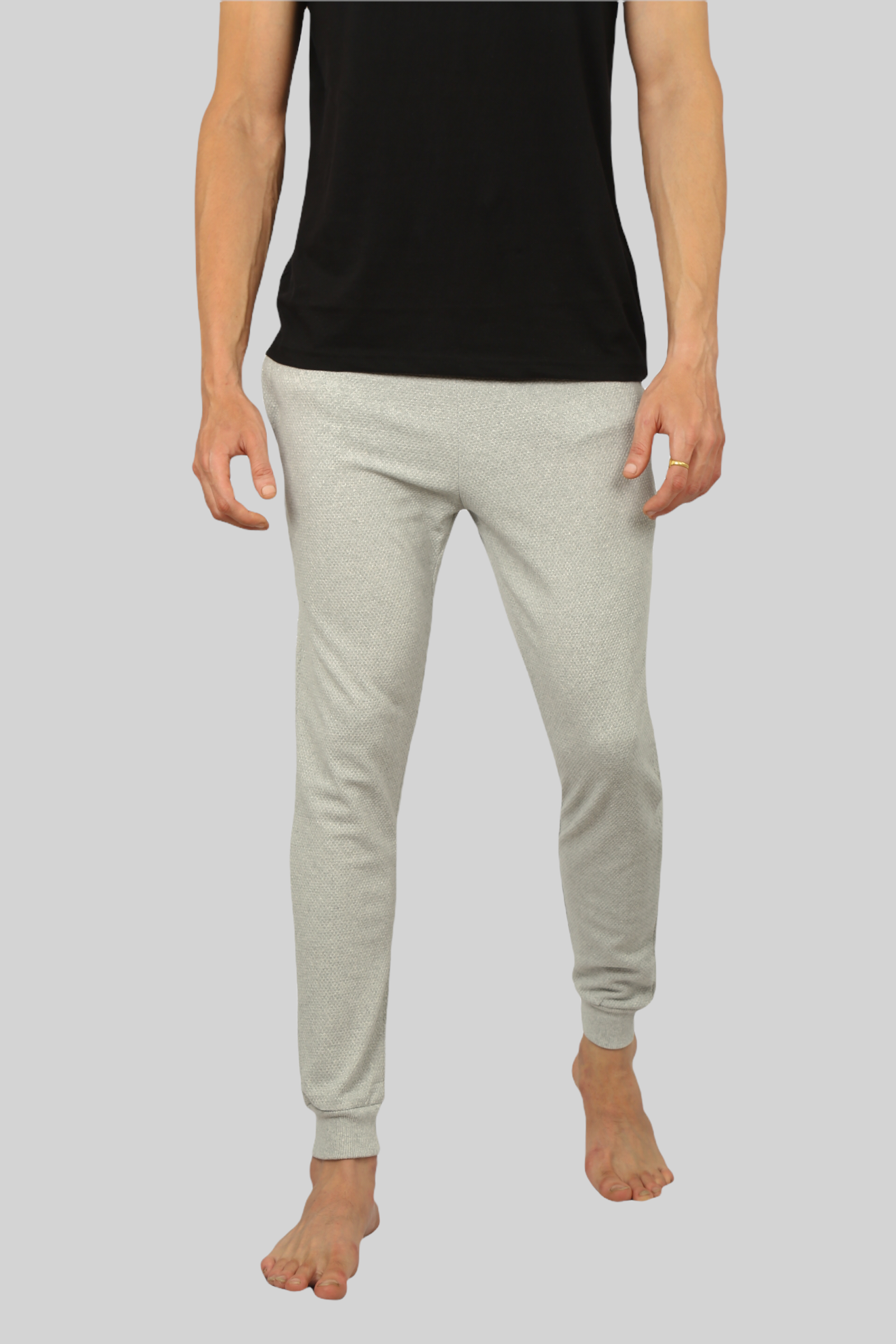 Light Gray casual premium Popcorn Track Pant for mens