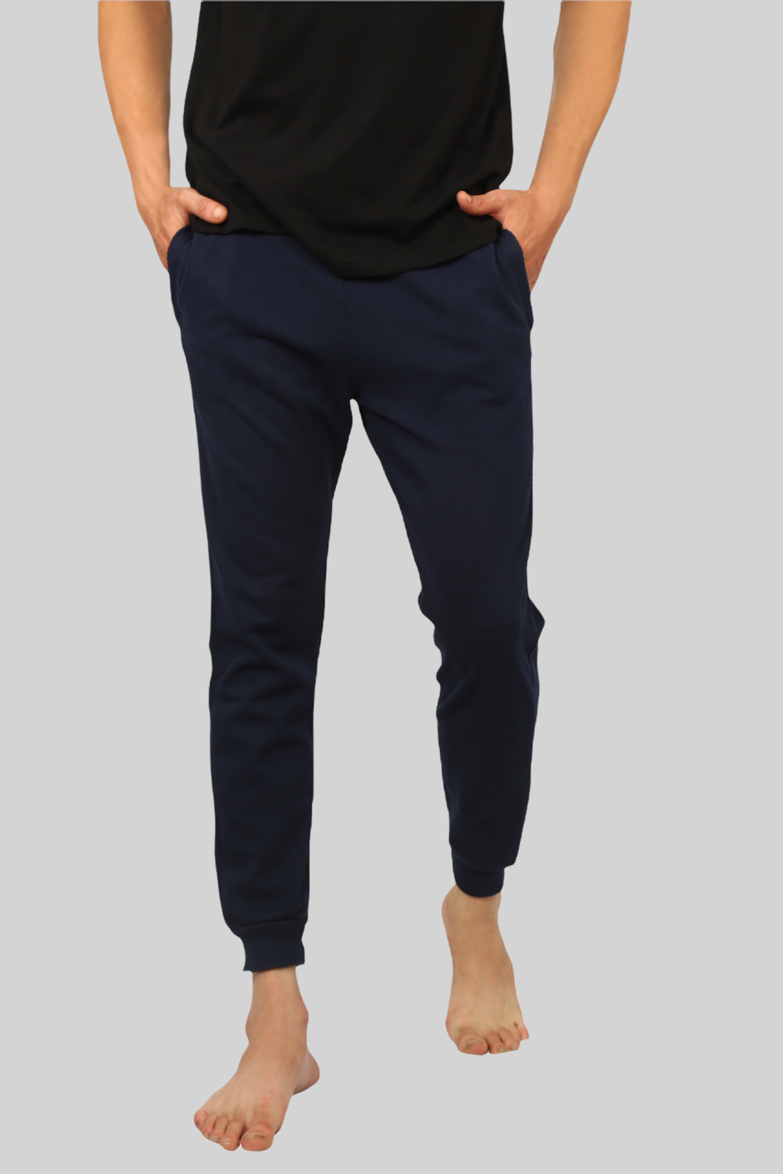 Navy Blue casual premium Popcorn Track Pant for mens