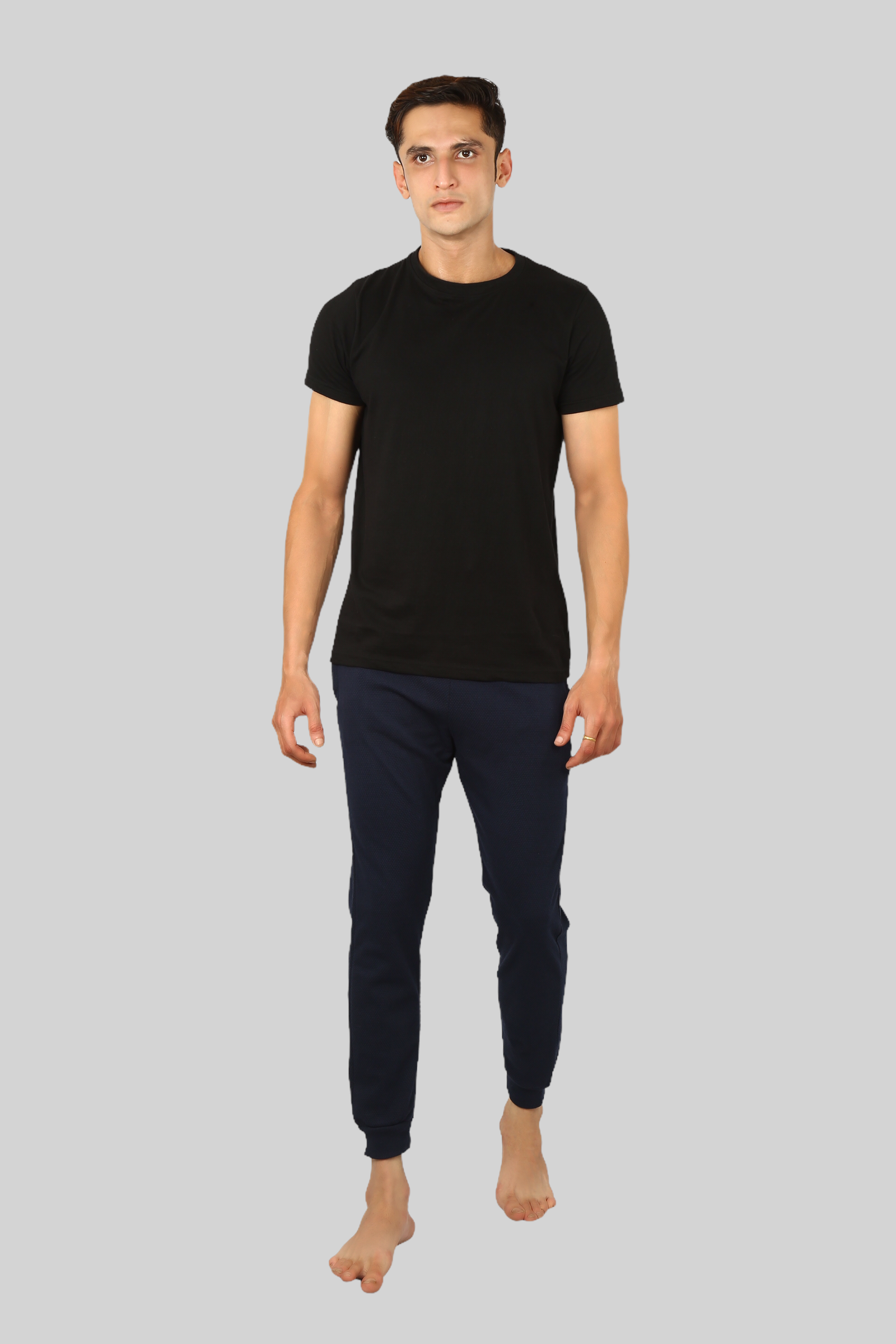 Navy Blue casual premium Popcorn Track Pant for mens
