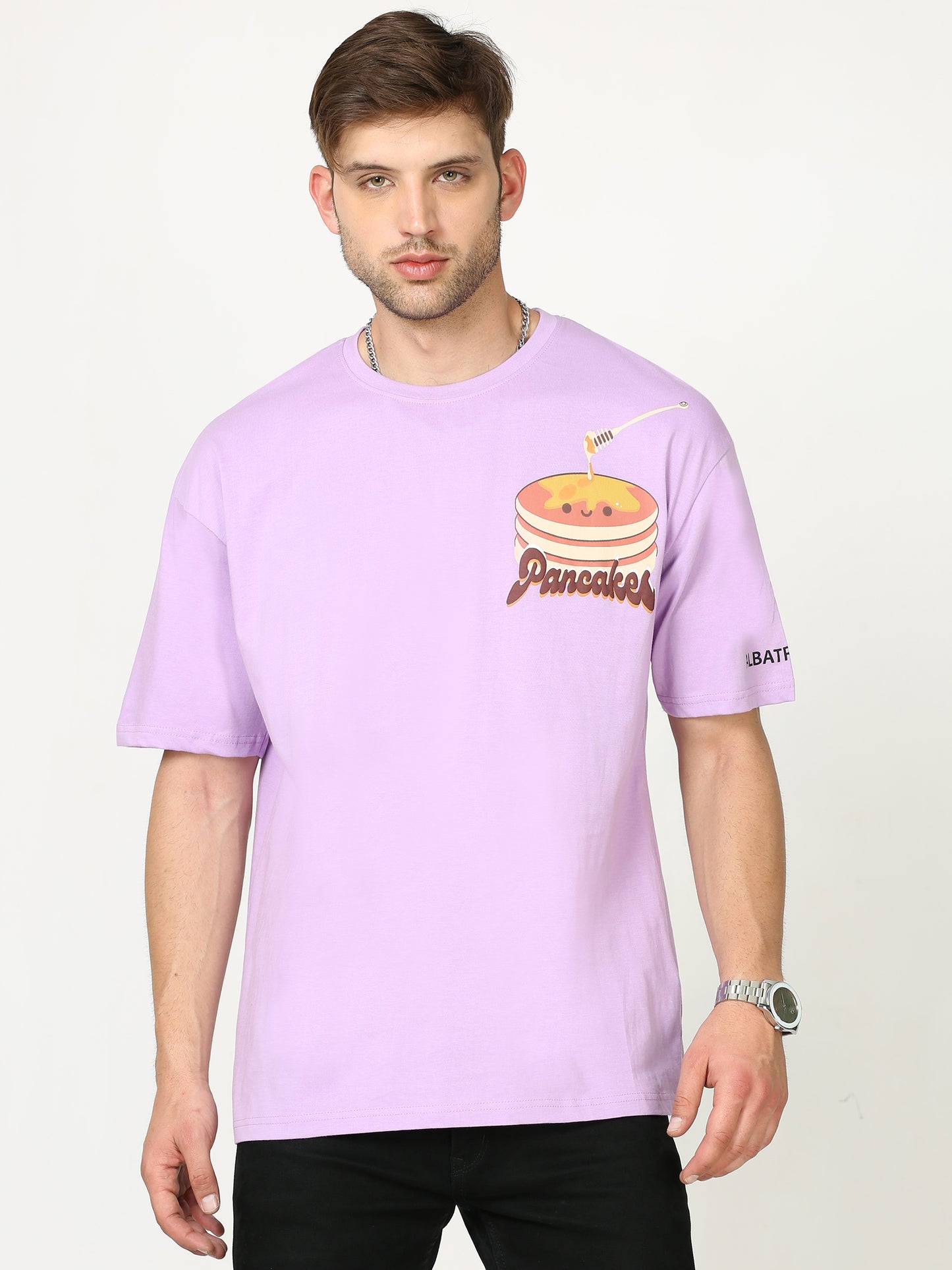 Purple Pancake Printed Oversized T-shirt