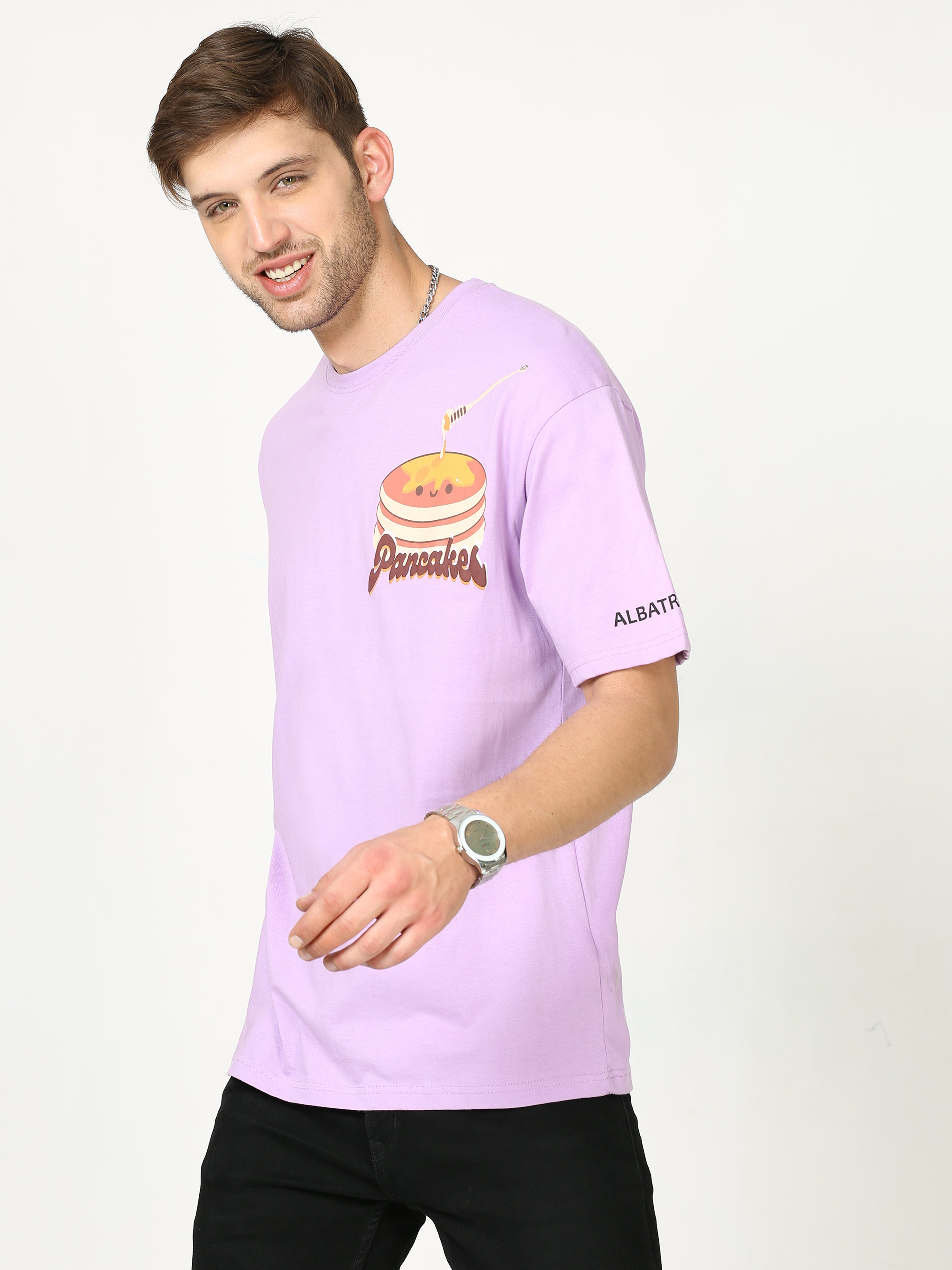 Purple Pancake Printed Oversized T-shirt