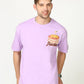 Purple Pancake Printed Oversized T-shirt