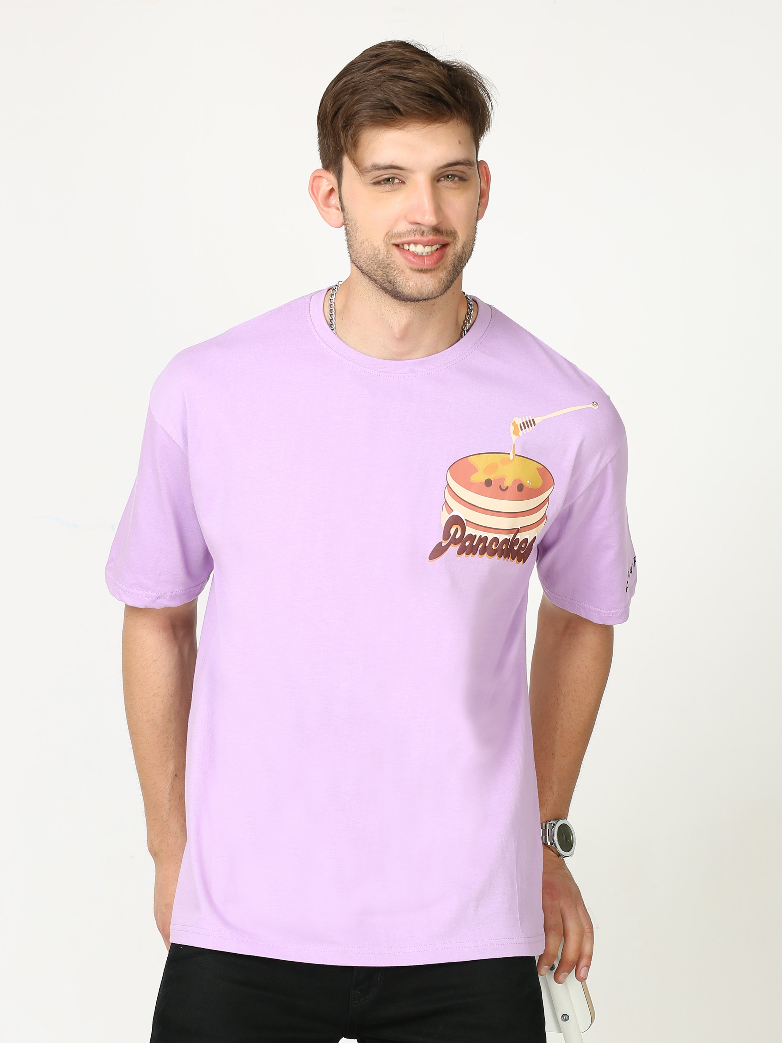 Purple Pancake Printed Oversized T-shirt