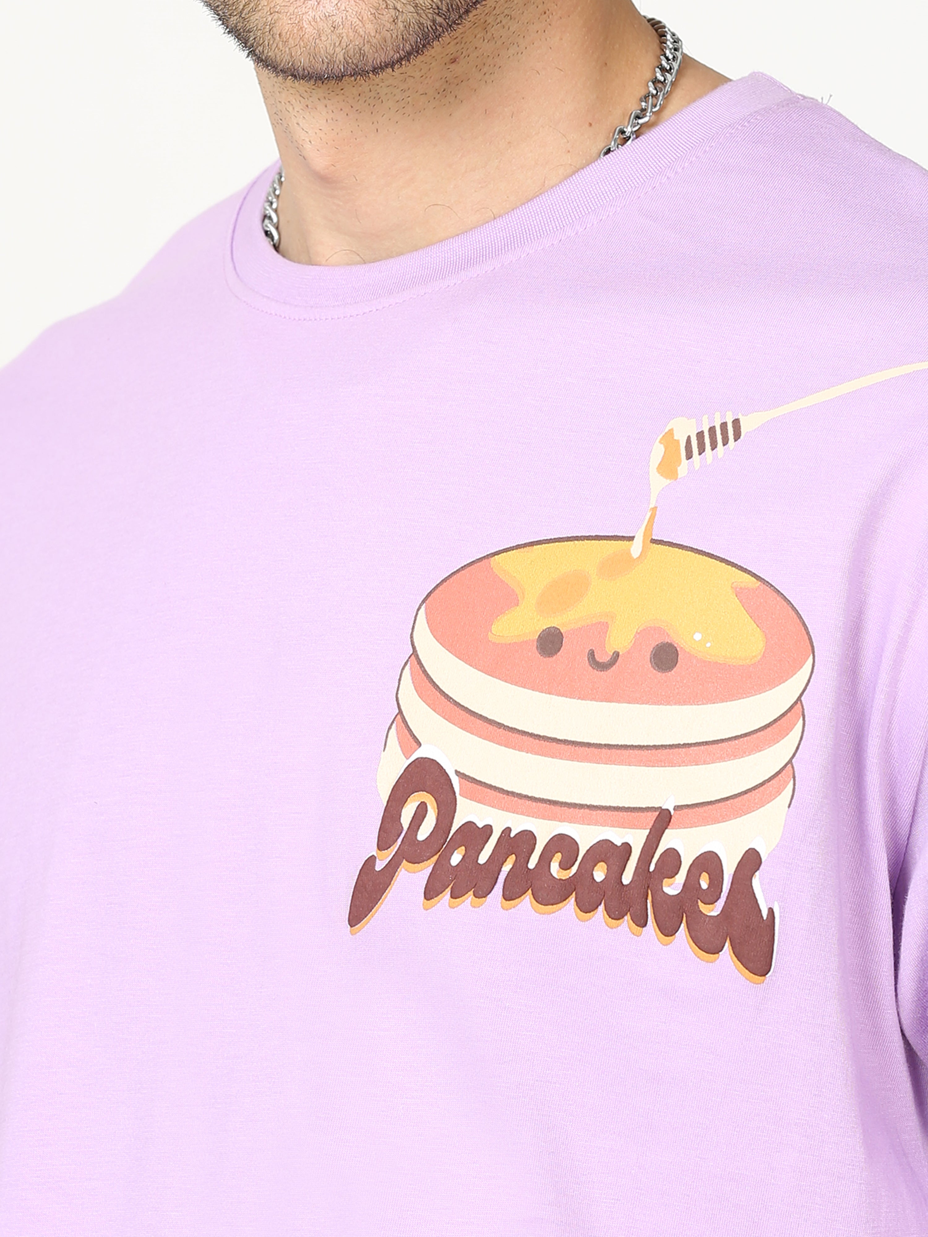 Purple Pancake Printed Oversized T-shirt