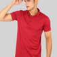 Cherry Red Classic Fine Italian  Collar T-shirt