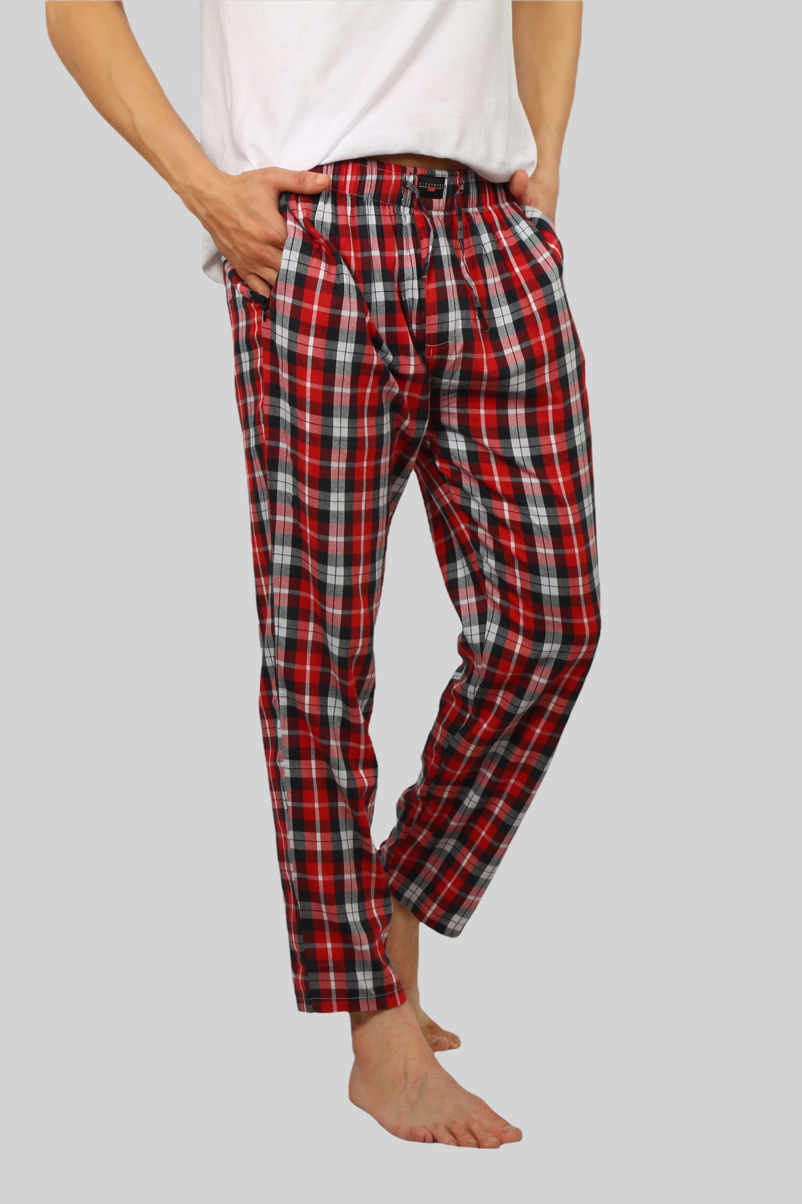 Tomato Red soft and super comfortable checkered pajamas for men