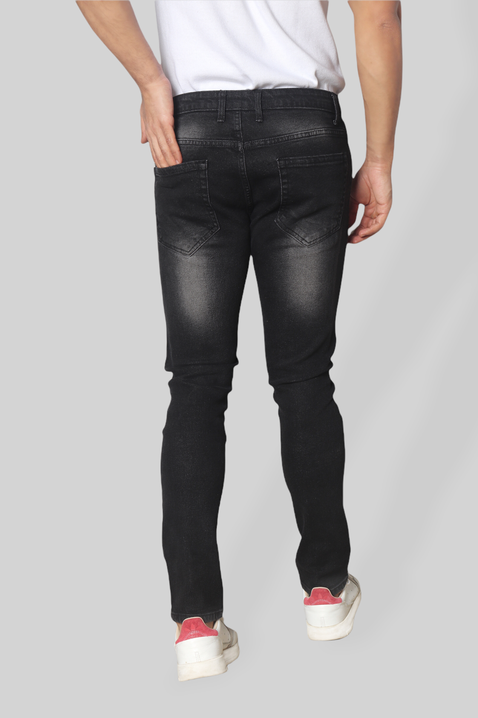 Albatross Black torned regular fit mid rise clean look stretchable Jeans