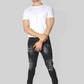 Albatross Black torned regular fit mid rise clean look stretchable Jeans