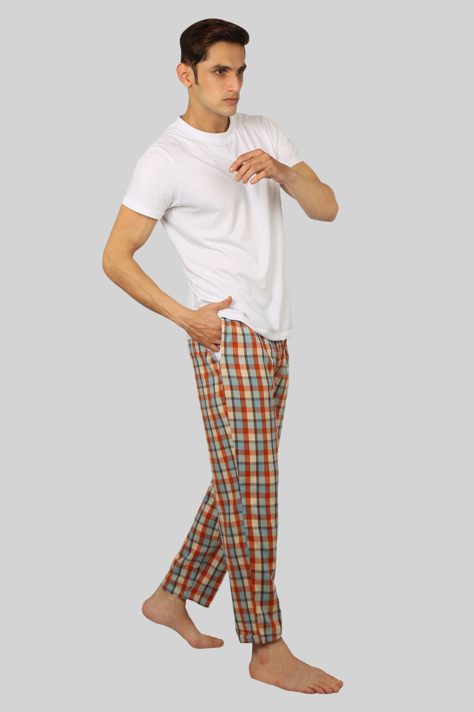 Warm Pastel soft and super comfortable checkered pajamas for men