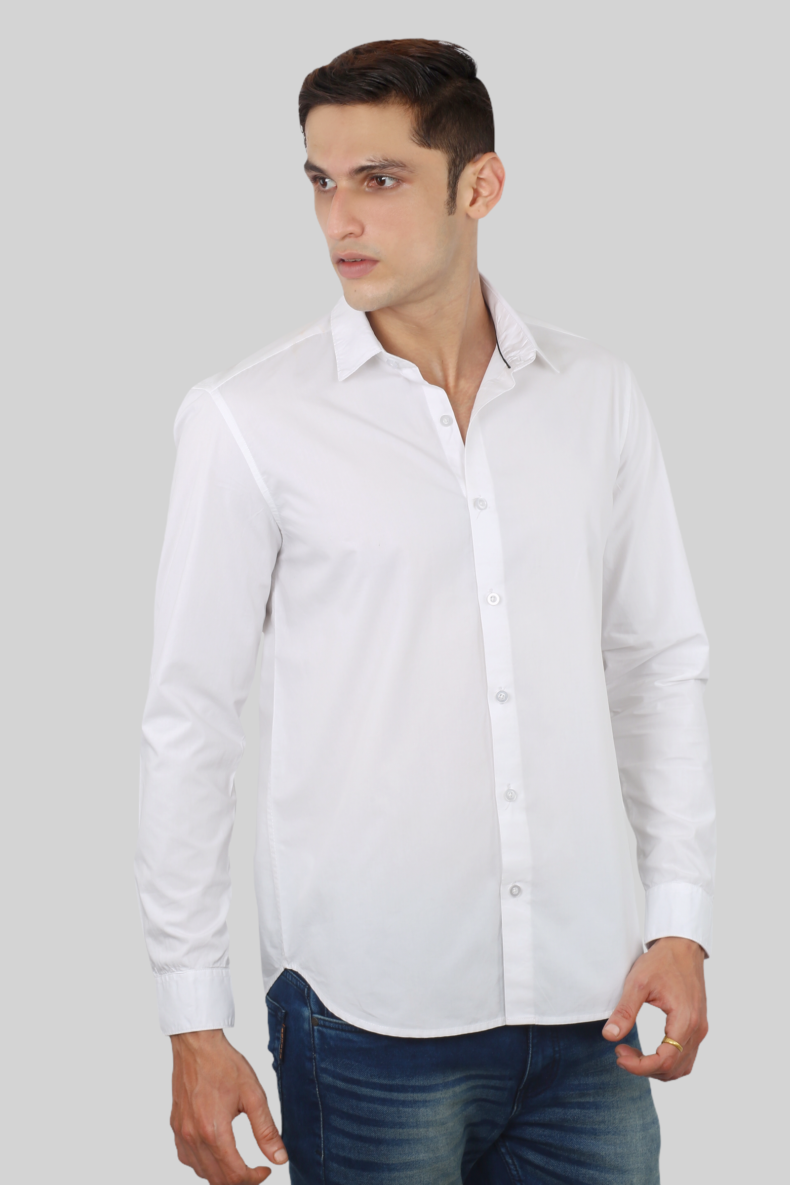 White Plain Cotton Shirt