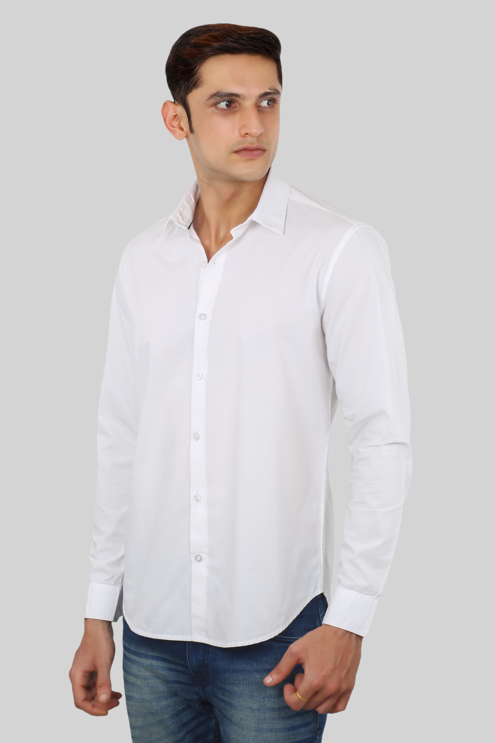 White Plain Cotton Shirt