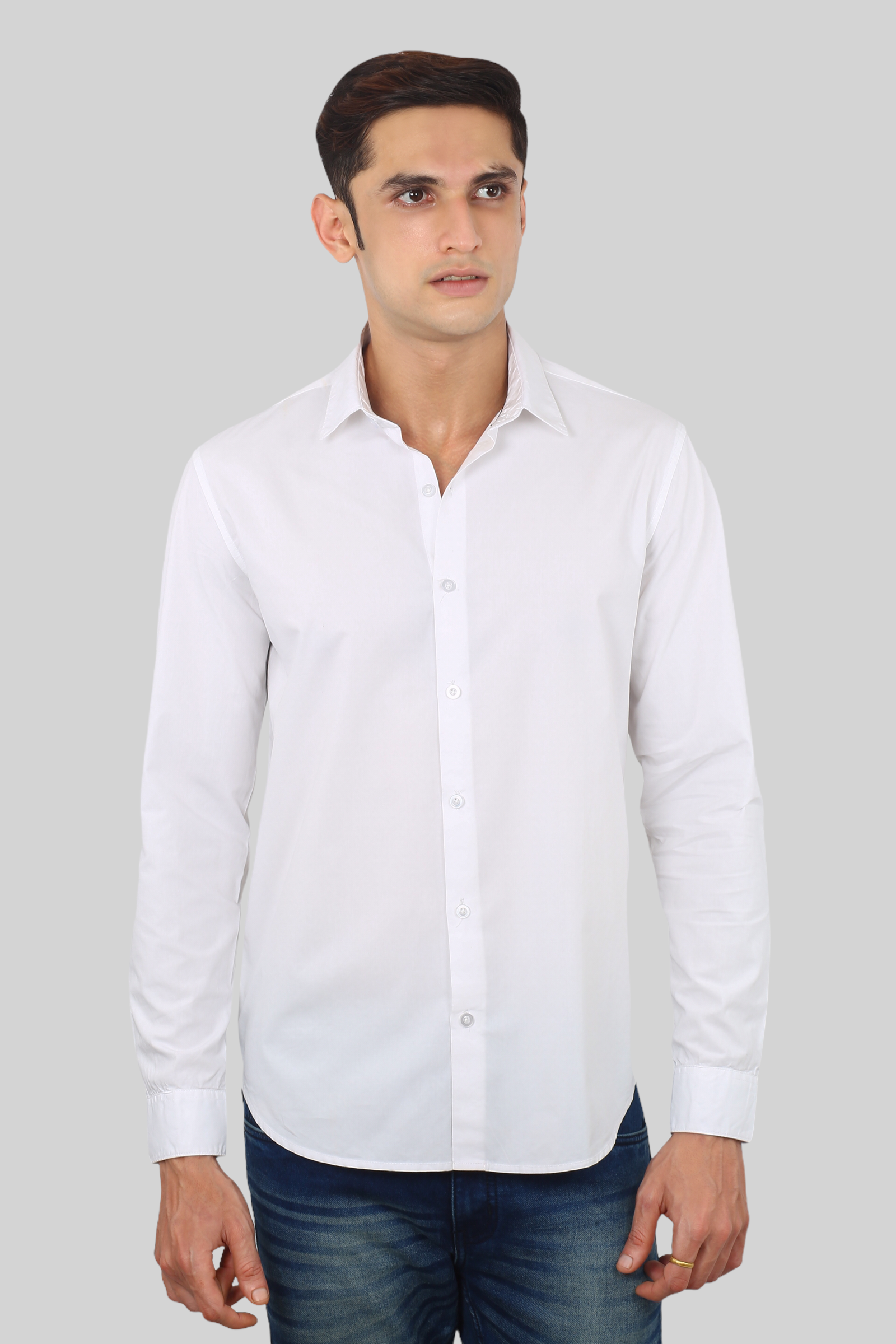 White Plain Cotton Shirt