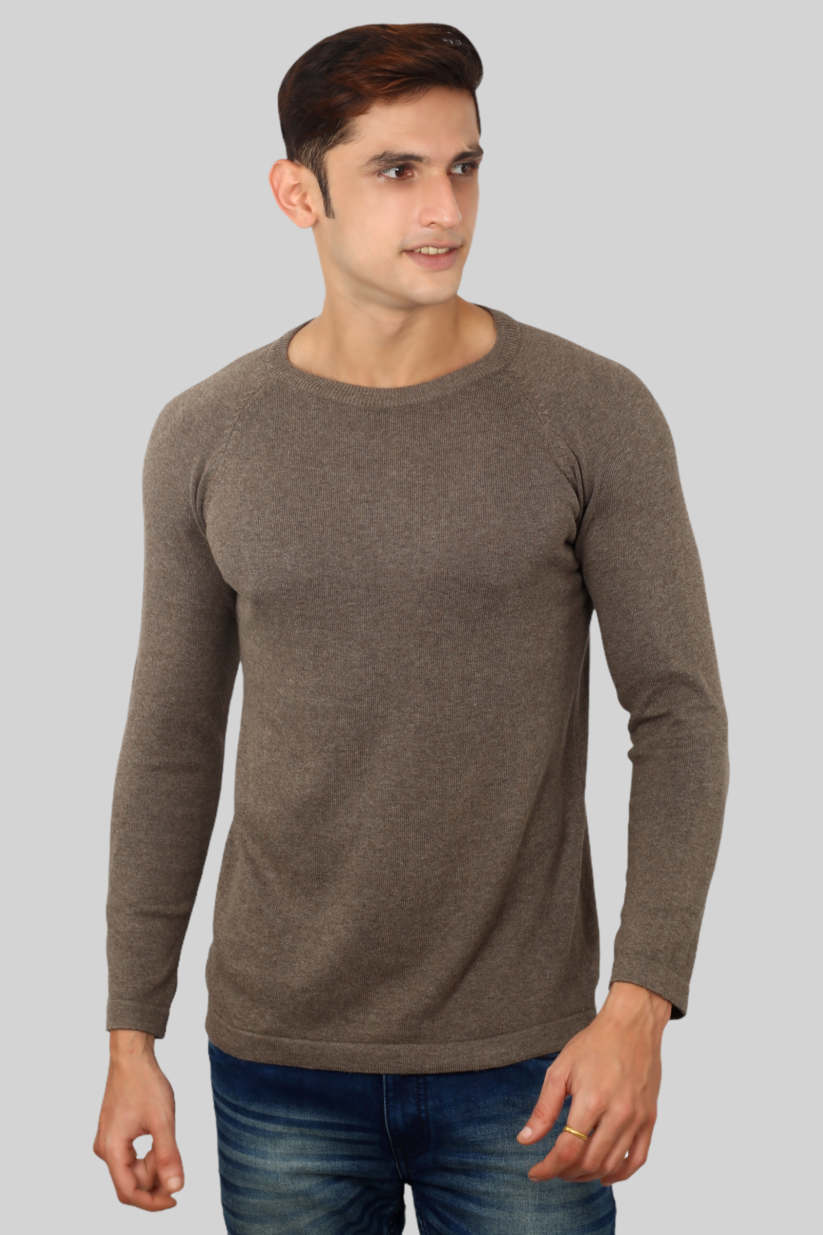 Winchester  Grey Flat Knit Full Sleeve T-shirt