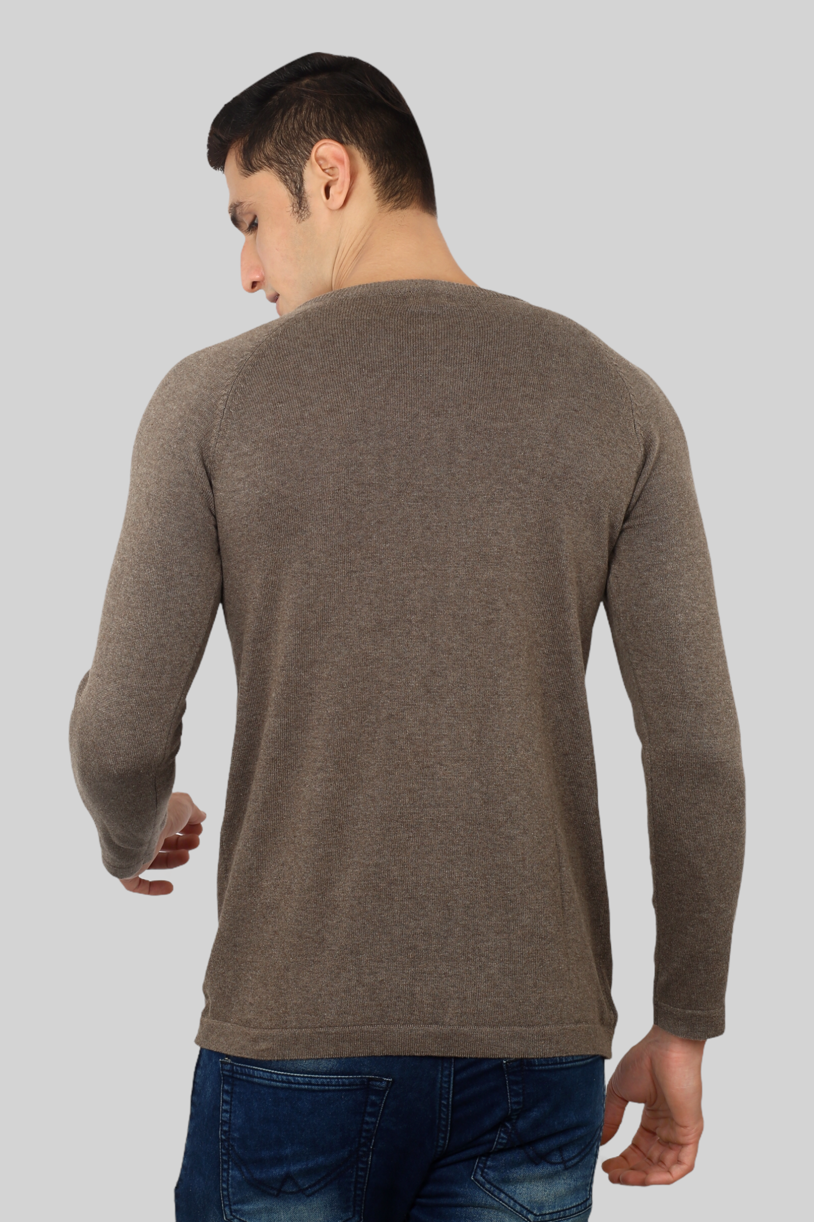 Winchester  Grey Flat Knit Full Sleeve T-shirt